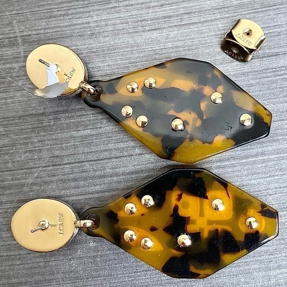 J.Crew Tibetan Tortoiseshell Statement Necklace + NWT Earrings - Picture 11 of 13